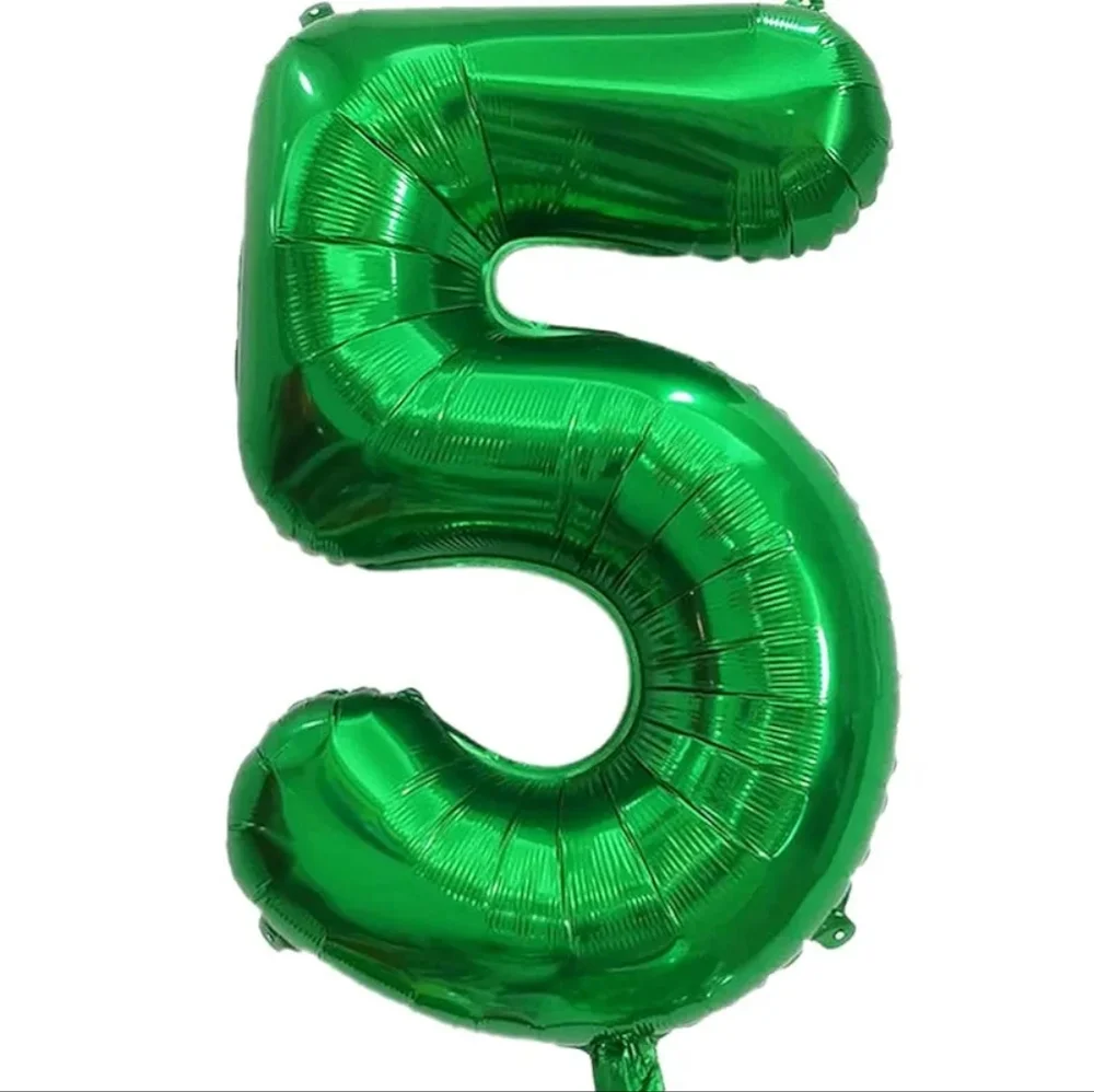 NEW! Green Number 5 Birthday Balloon
